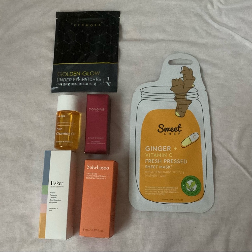 Bundle of 6 Skincare Products (Oils, Serums, Mask, Eye Patches)